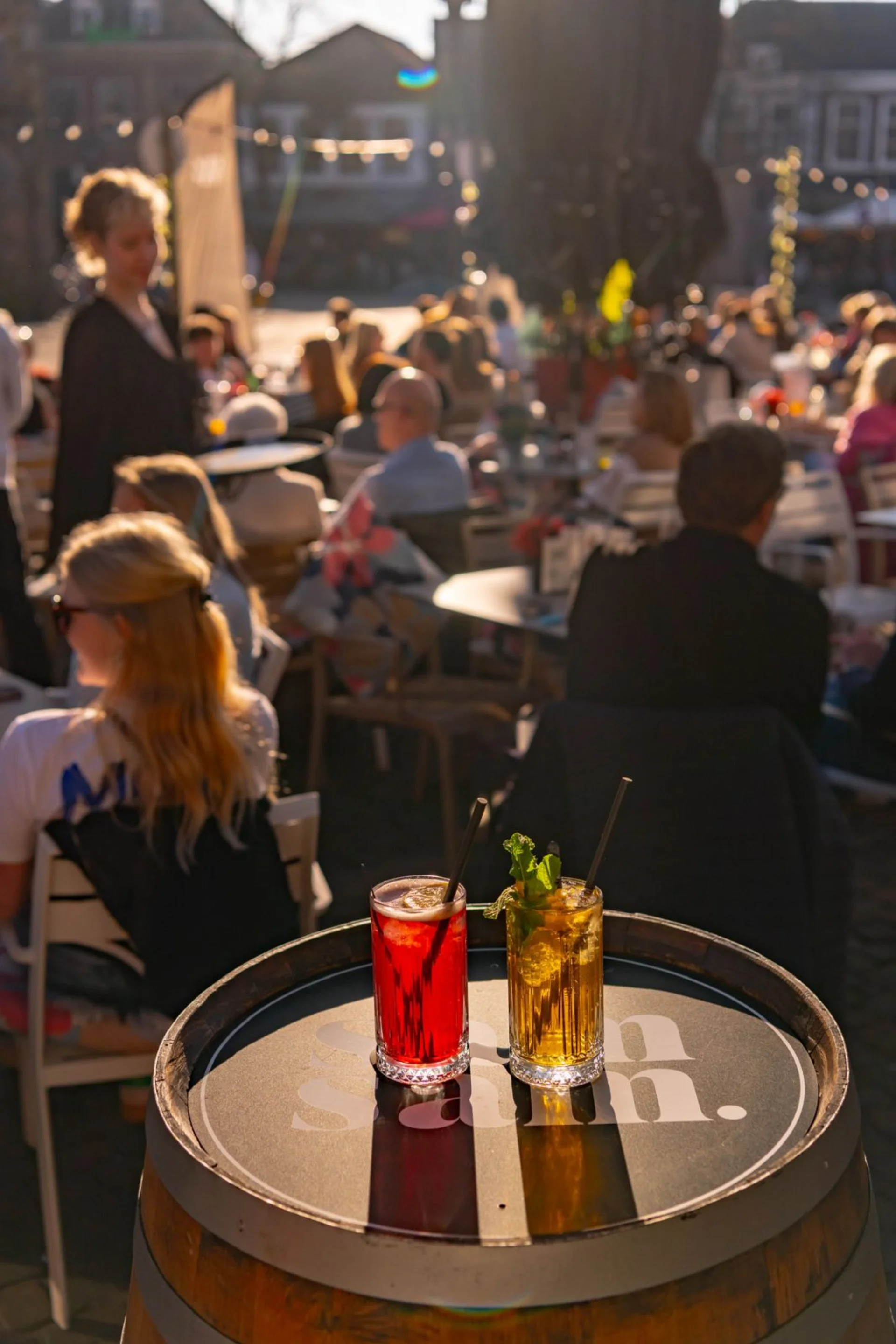 Cocktails op het terras